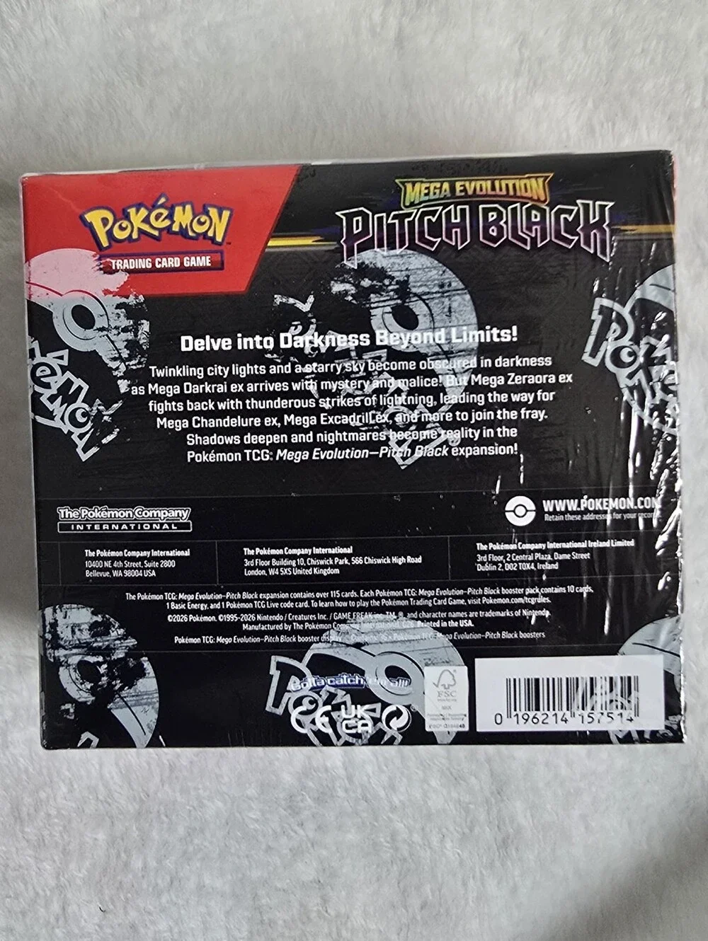 Pokemon TCG Mega Evolution Pitch Black Booster Box Factory Sealed 36 Packs ME5